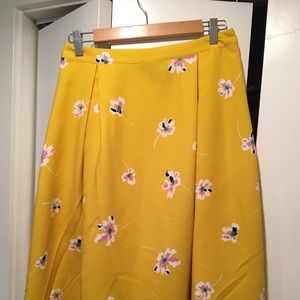 Floral Tea Length Skirt NWOT